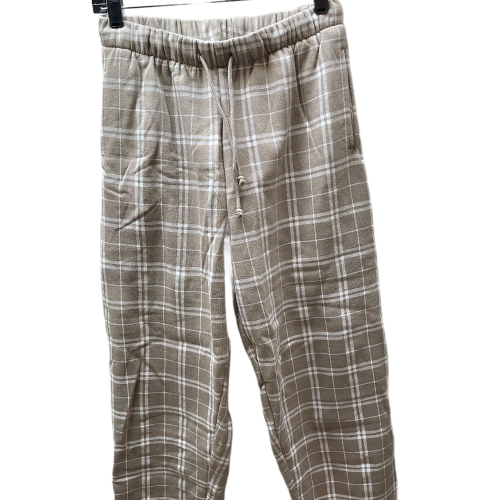 ❤️ PACSUN TAN PLAID SWEATPANTS SIZE SMALL